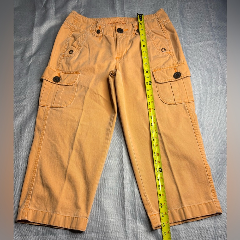 VPL Light Peach Cotton Shorts with Orange Topstitching